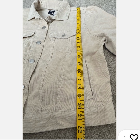 GAP Women's Cream Corduroy Jean Jacket - Picture 8 of 10